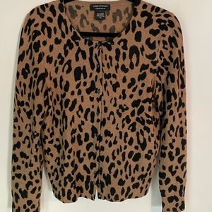 Lord & Taylor animal print cashmere sweater